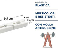 Pinze Bucato Jumbo 120pz In Plastica e Acciaio Resistenti Tortora Maxi scorta