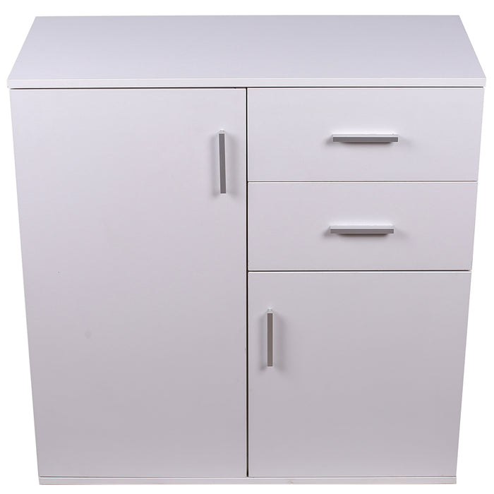 Mobile Madia con Cassetti Ante 2 Ripiani Bianco Mobiletto Credenza Cucina Bagno