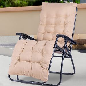 Sedia Poltrona Giardino Con Cuscino Gravita Zero Pieghevole Acciaio Oxford Beige