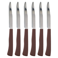 Coltelli Bistecca 24pz Manico in Polipropilene Doppia Affilatura 22cm Marrone