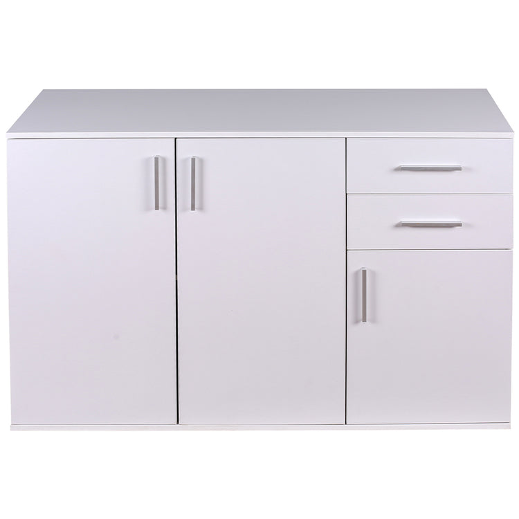 Cassettiera Mobile Armadietto 3 Porte 2 Cassetti Design Moderno Madia Bianco