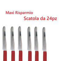 Coltelli da Tavola 24pz Manico in Polipropilene Doppia Affilatura 22cm Rosso