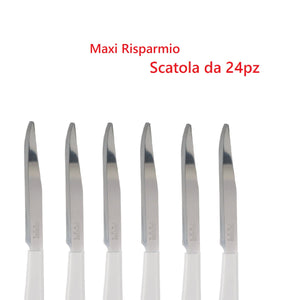 Coltelli Bistecca 24pz Manico in Polipropilene Doppia Affilatura 22cm Bianco