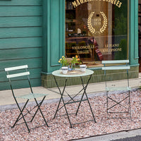 Set 3 Pezzi Giardino Tavolo con 2 Sedie da Bistrot Pieghevole Modello Parigi