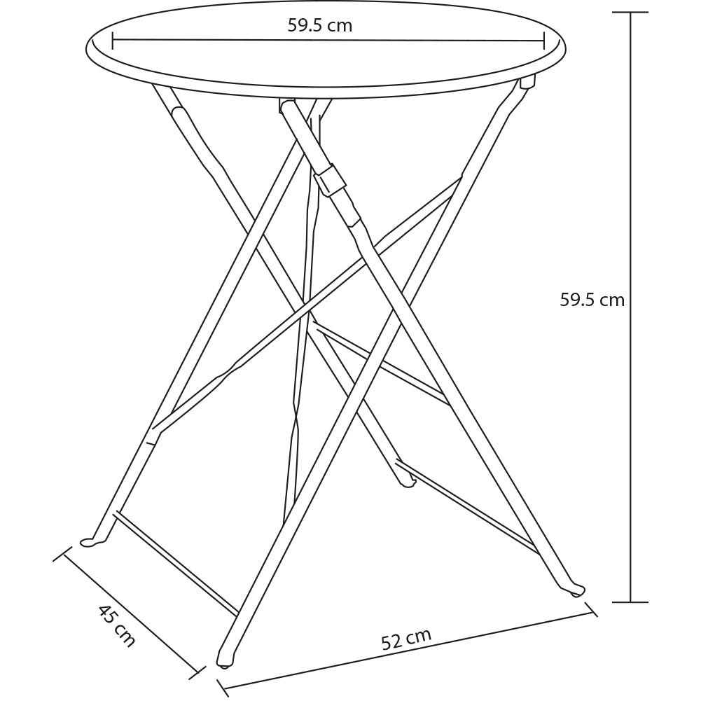 Set 3 Pezzi Giardino Tavolo con 2 Sedie da Bistrot Pieghevole Modello Parigi