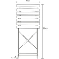 Set 3 Pezzi Giardino Tavolo con 2 Sedie da Bistrot Pieghevole Modello Parigi