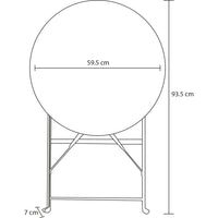 Set 3 Pezzi Giardino Tavolo con 2 Sedie da Bistrot Pieghevole Modello Parigi