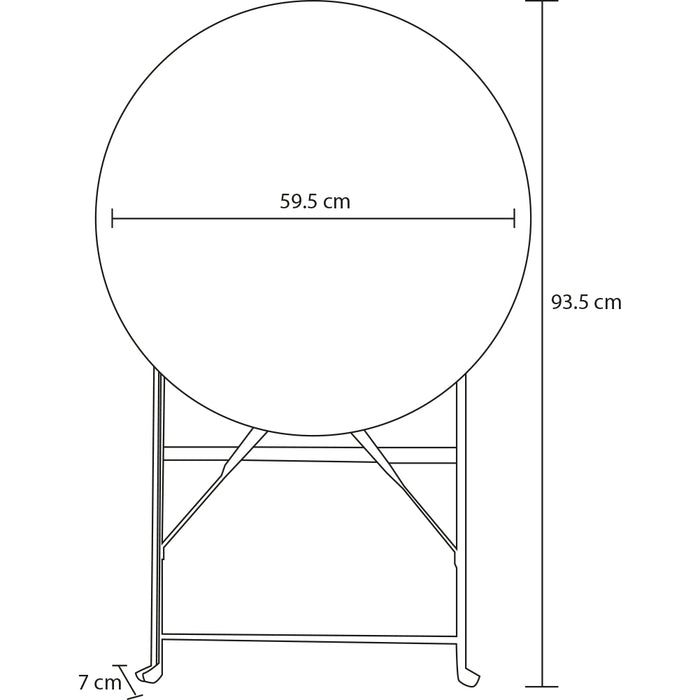 Set 3 Pezzi Giardino Tavolo con 2 Sedie da Bistrot Pieghevole Modello Parigi