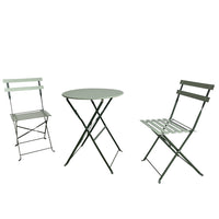 Set 3 Pezzi Giardino Tavolo con 2 Sedie da Bistrot Pieghevole Modello Parigi