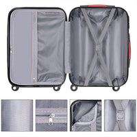 Set 3 Valigie Rigide Ruote Easy Roll Trolley Bagaglio a Mano Viaggio Nero M L XL