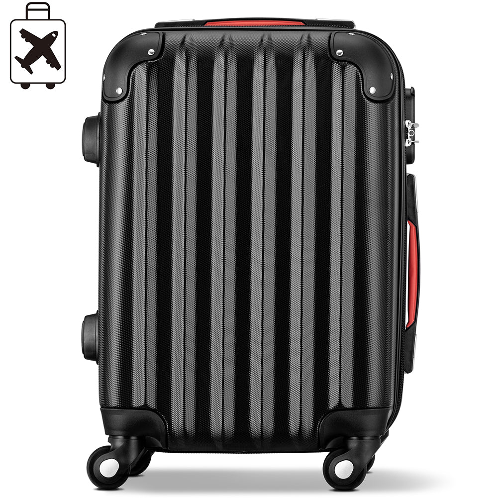 Set 3 Valigie Rigide Ruote Easy Roll Trolley Bagaglio a Mano Viaggio Nero M L XL