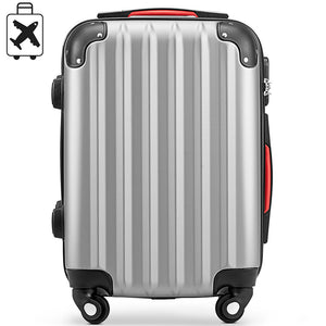 Set 3 Valigie Rigide Ruote Easy Roll Trolley Bagaglio da Viaggio Argento M L XL