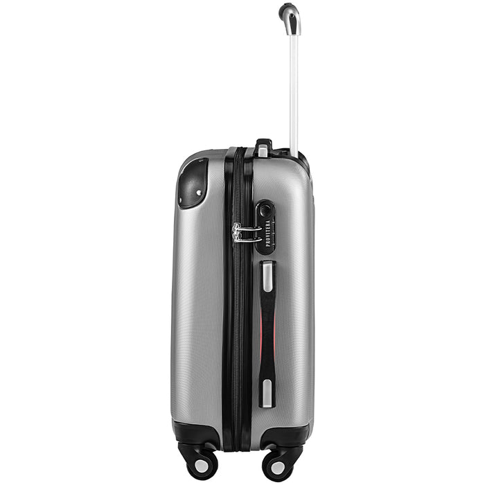 Set 3 Valigie Rigide Ruote Easy Roll Trolley Bagaglio da Viaggio Argento M L XL