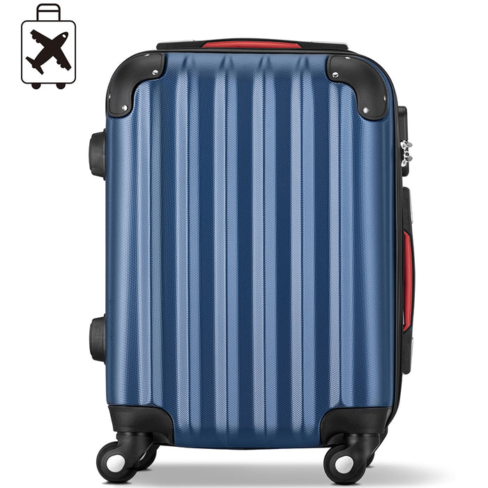 Set 3 Valigie Rigide Ruote Easy Roll Trolley Bagaglio da Viaggio Blu Navy M L XL