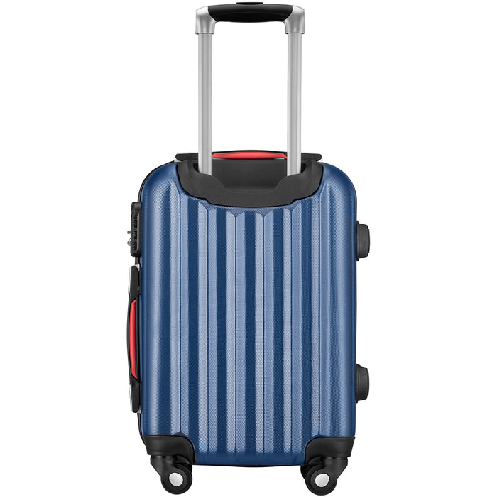 Set 3 Valigie Rigide Ruote Easy Roll Trolley Bagaglio da Viaggio Blu Navy M L XL