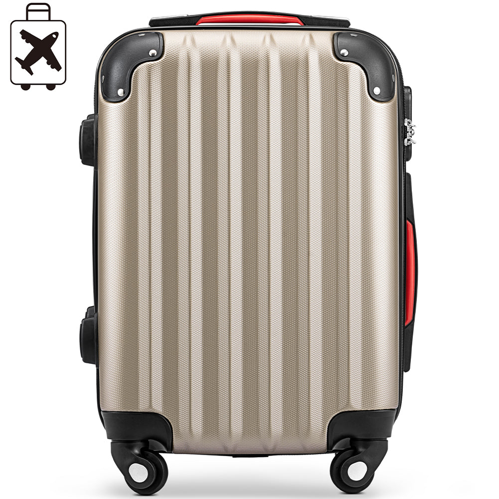 Set 3 Valigie Rigide Ruote Easy Roll Trolley Bagaglio Viaggio Champagne M L XL