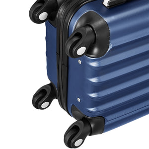 Set 3 Valigie Rigide Ruote Easy Roll Trolley Bagaglio da Viaggio Blu Navy M L XL