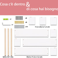 Mensole in Legno Kit da 3pz da Parete Versatili e Salvaspazio 60cm Bianco Quercia