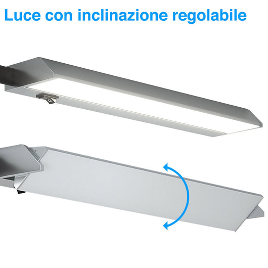 Luce Sotto Pensile Cucina 60 cm per Mobili Barra 60 LED in Alluminio Inclinabile