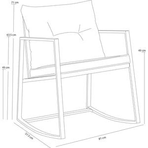 Set Tavolo e Poltrone Dondolo da Esterno Mobili Giardino Polyrattan Beige e Nero