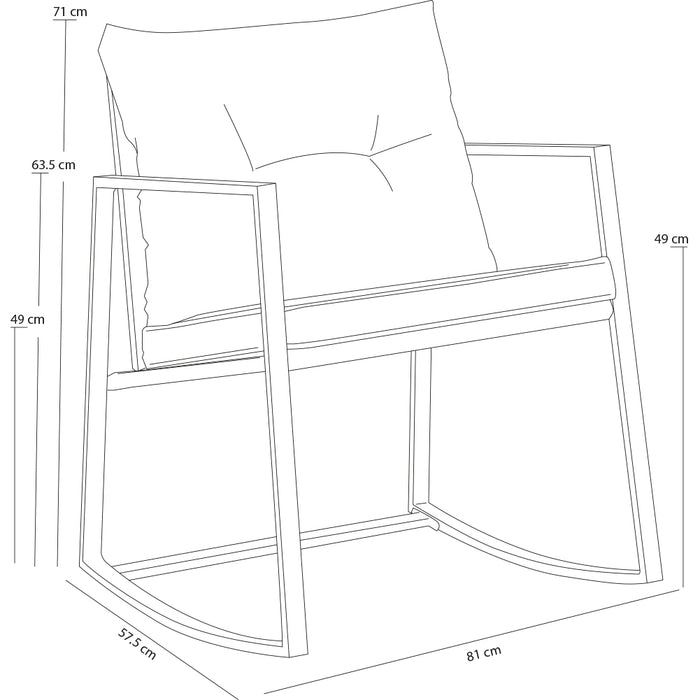 Set Tavolo e Poltrone Dondolo da Esterno Mobili Giardino Polyrattan Beige e Nero