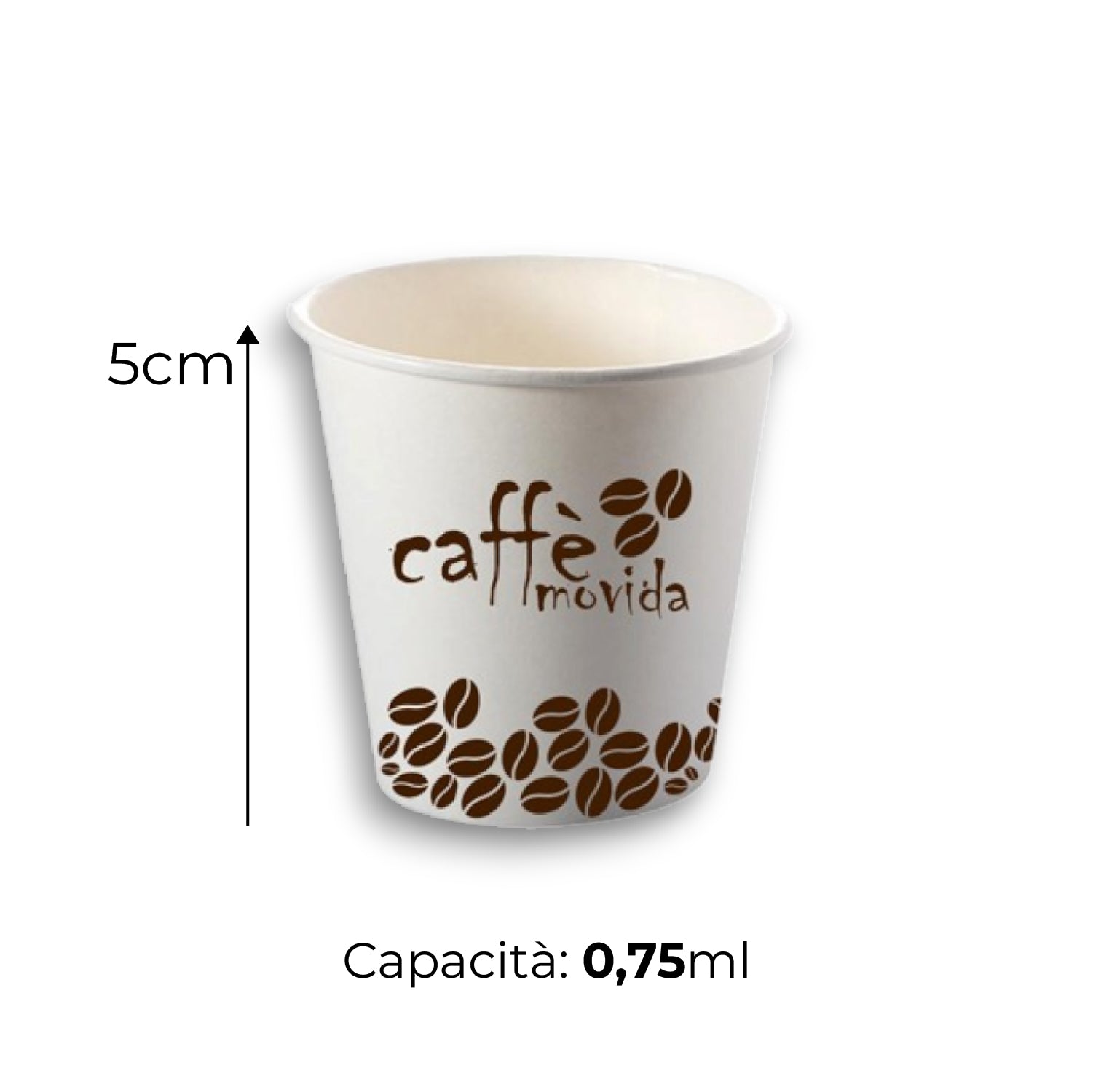 Bicchieri Caffe in Carta 75ml H. 5cm Maxi Scorta 1000pz 100% Biodegradabili Chicco