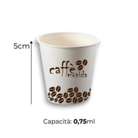 Bicchieri Caffe in Carta 75ml H. 5cm Maxi Scorta 1000pz 100% Biodegradabili Chicco