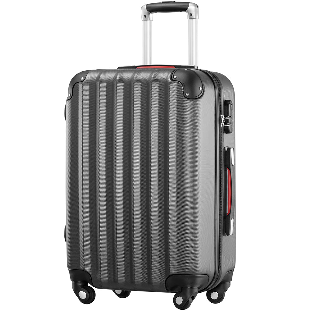 Set 3+1 Valigie Rigide Easy Roll Trolley Bagaglio e Beauty Case Viaggio Grigio