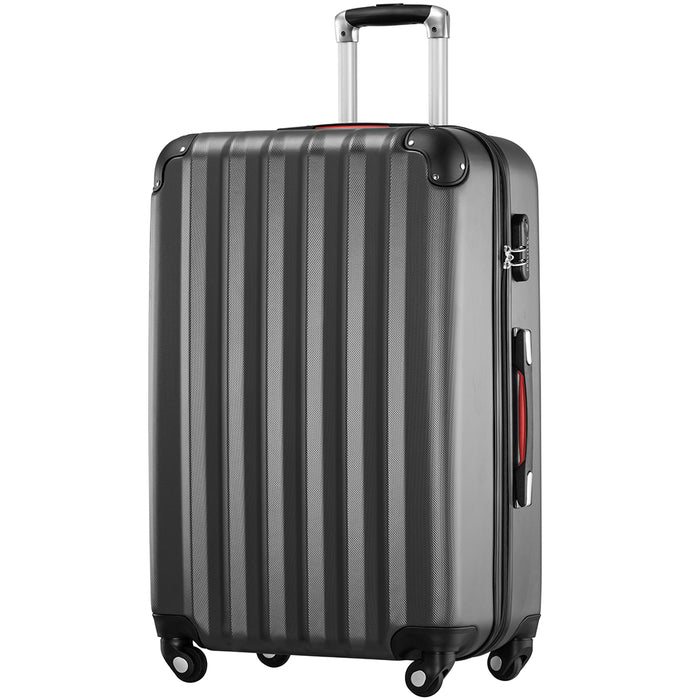 Set 3+1 Valigie Rigide Easy Roll Trolley Bagaglio e Beauty Case Viaggio Grigio