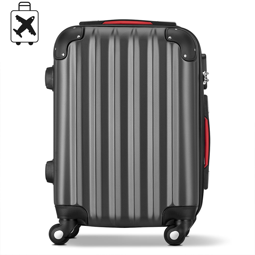 Set 3+1 Valigie Rigide Easy Roll Trolley Bagaglio e Beauty Case Viaggio Grigio