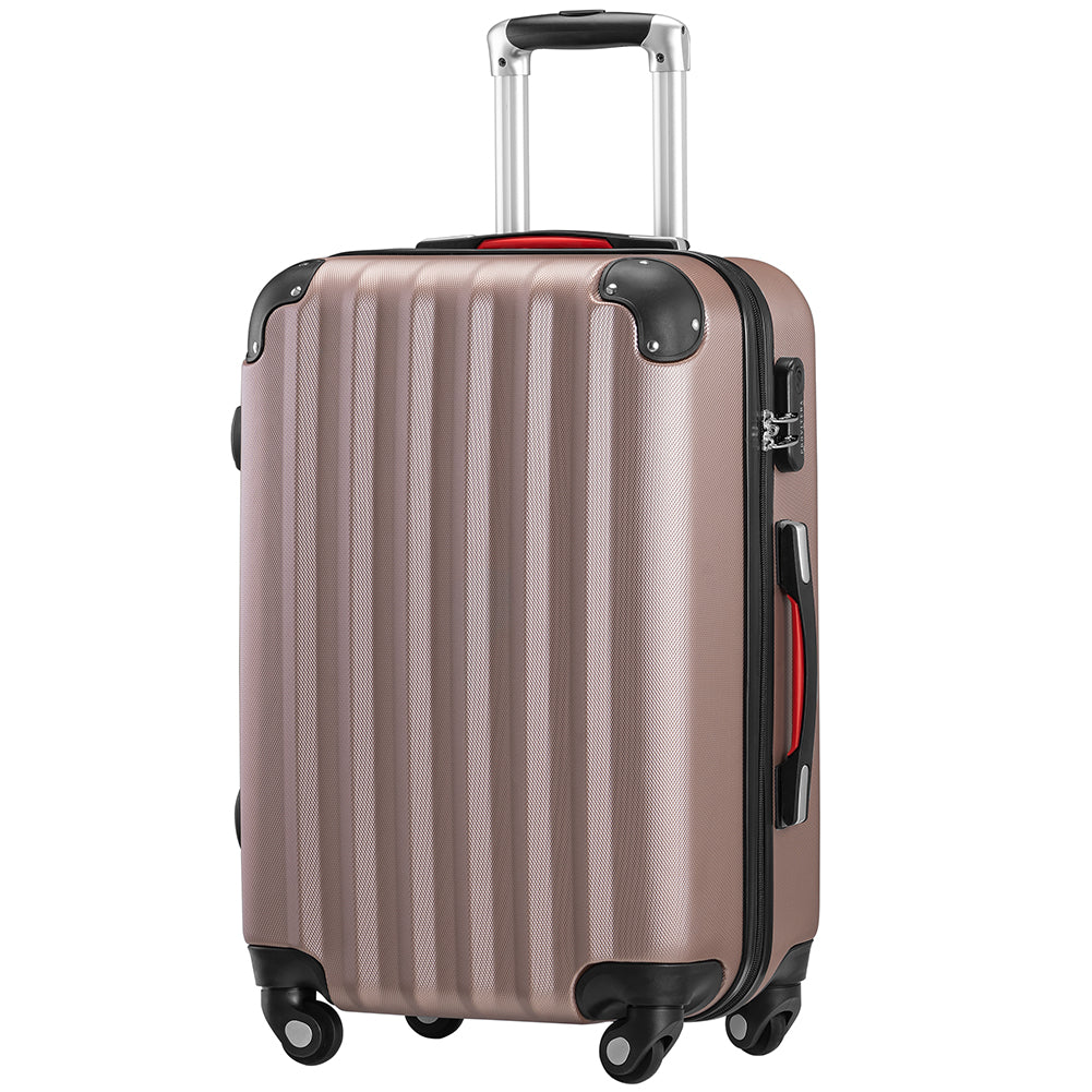 Set 3+1 Valigie Rigide Easy Roll Trolley Bagaglio e Beauty Case da Viaggio Rosa