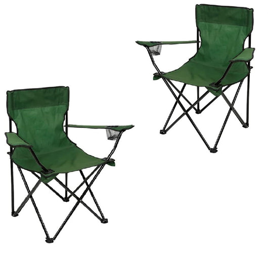 Sedia Campeggio Kit 2pz Camping Pieghevole Telo Oxford Sacca con Maniglia Verde