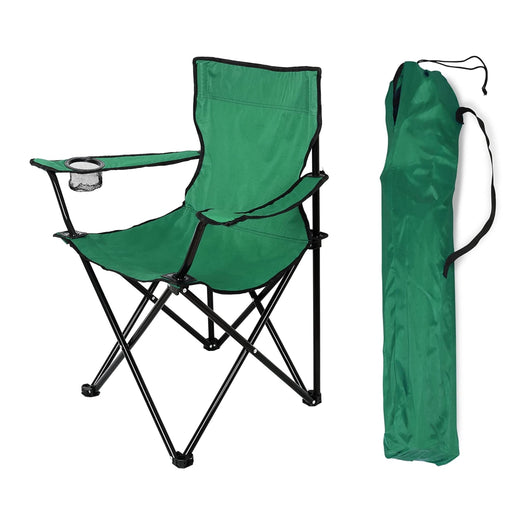 Sedia Campeggio Kit 2pz Camping Pieghevole Telo Oxford Sacca con Maniglia Verde