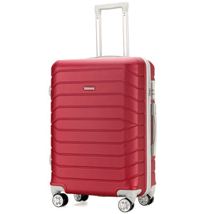 Set 4 Valigie Rigide Bordeaux Trolley Bagaglio con Beauty Case Viaggio Easy Roll