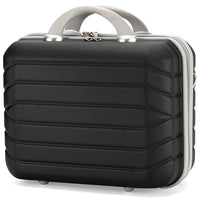 Set 4 Valigie Rigide Nero Trolley Bagaglio con Beauty Case da Viaggio Easy Roll