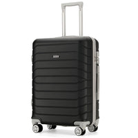 Set 4 Valigie Rigide Nero Trolley Bagaglio con Beauty Case da Viaggio Easy Roll