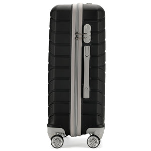 Set 4 Valigie Rigide Nero Trolley Bagaglio con Beauty Case da Viaggio Easy Roll