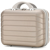 Set 4 Valigie Rigide Champagne Trolley Bagaglio con Beauty Case Viaggio EasyRoll