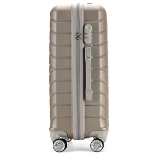 Set 4 Valigie Rigide Champagne Trolley Bagaglio con Beauty Case Viaggio EasyRoll