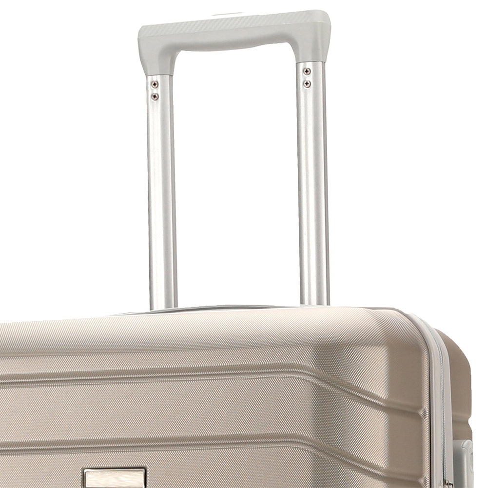 Set 4 Valigie Rigide Champagne Trolley Bagaglio con Beauty Case Viaggio EasyRoll