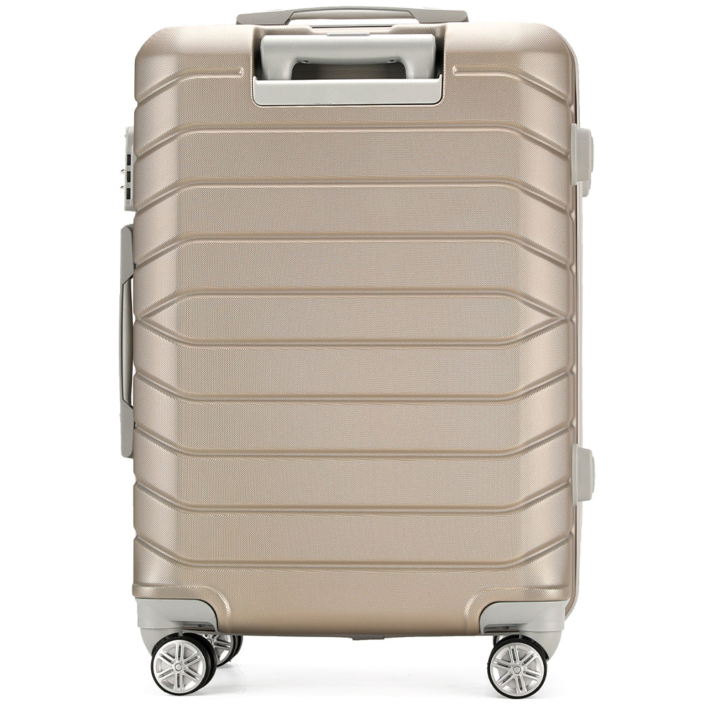 Set 4 Valigie Rigide Champagne Trolley Bagaglio con Beauty Case Viaggio EasyRoll