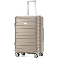 Set 4 Valigie Rigide Champagne Trolley Bagaglio con Beauty Case Viaggio EasyRoll