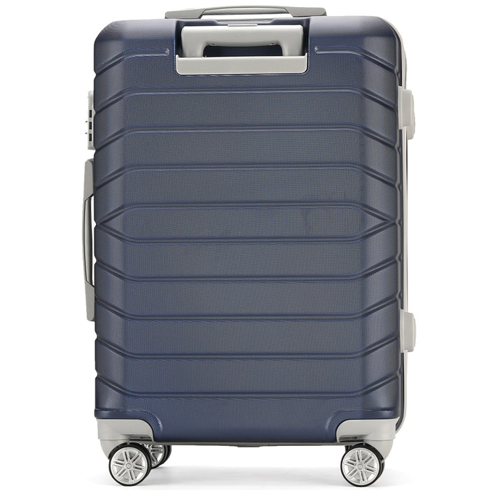 Set 4 Valigie Rigide Blu Trolley Bagaglio con Beauty Case da Viaggio Easy Roll