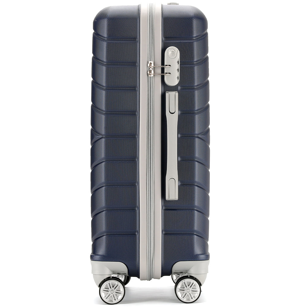 Set 4 Valigie Rigide Blu Trolley Bagaglio con Beauty Case da Viaggio Easy Roll