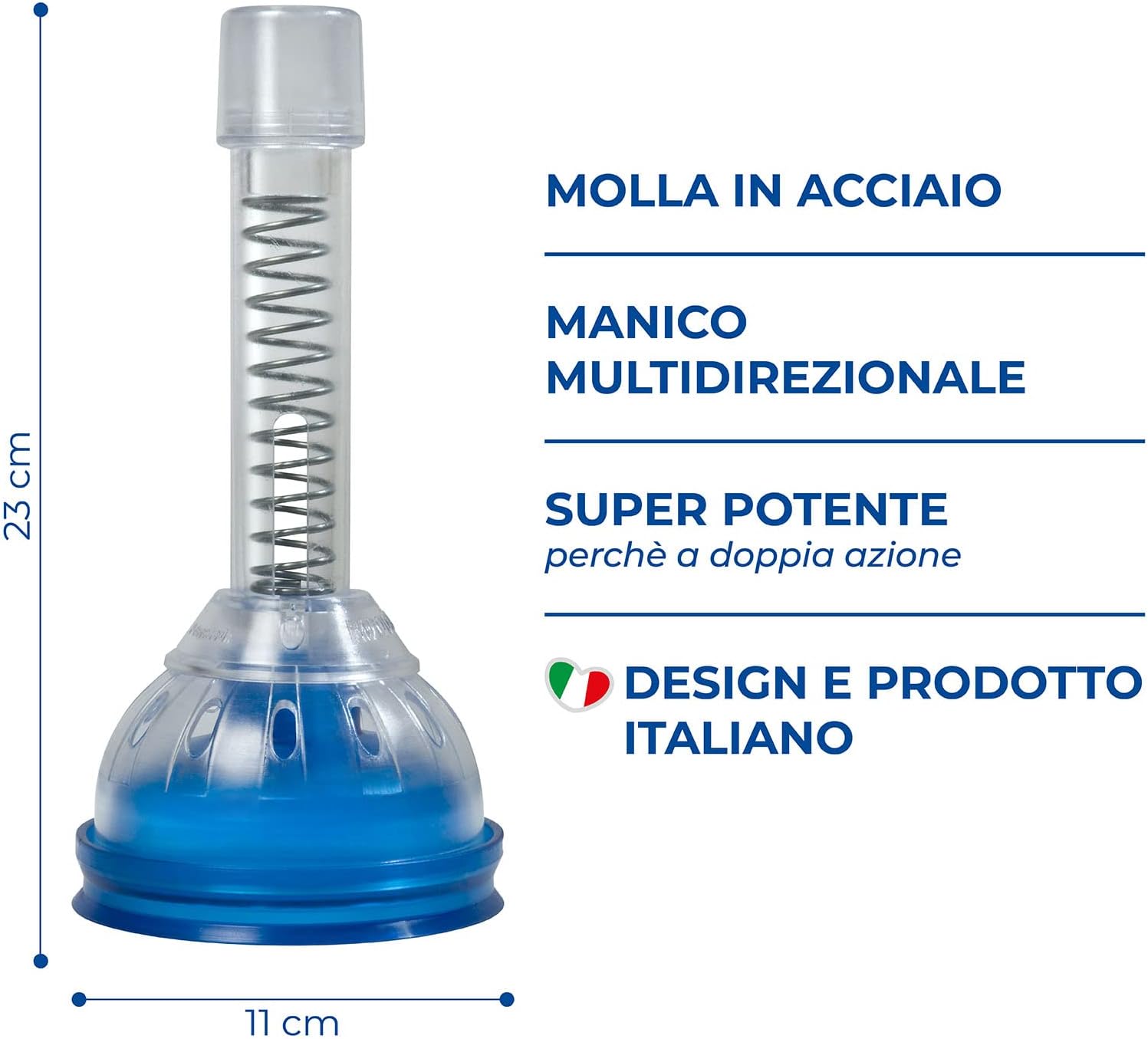 Sturalavello Space Asco a Molla Brevettato Made in Italy Manico Snodabile H 23.5