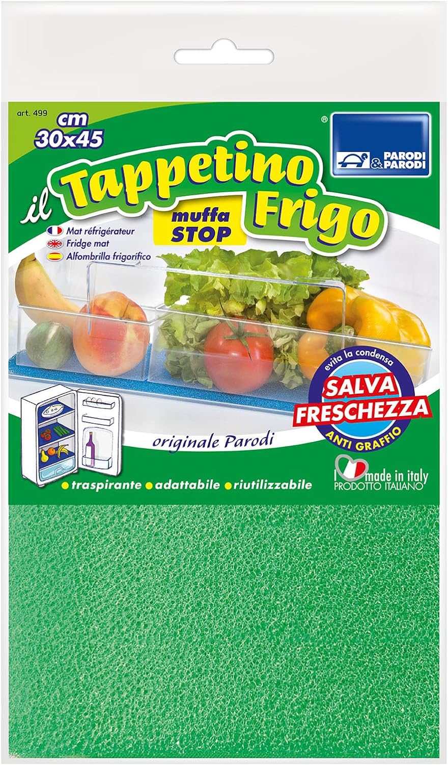 Tappetino Frigo 2pz 30x45 cm Stop Muffa Made in Italy Salva Freschezza Lavabili