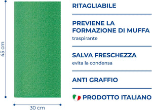 Tappetino Frigo 2pz 30x45 cm Stop Muffa Made in Italy Salva Freschezza Lavabili