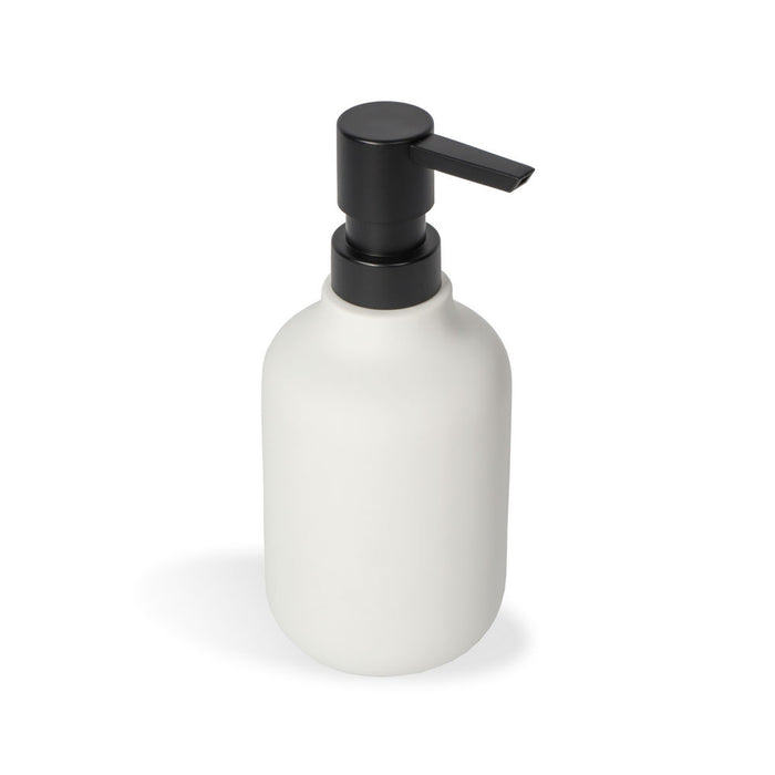 Dispenser Sapone in Ceramica Bianco Opaco da Appoggio Bagno Chloé