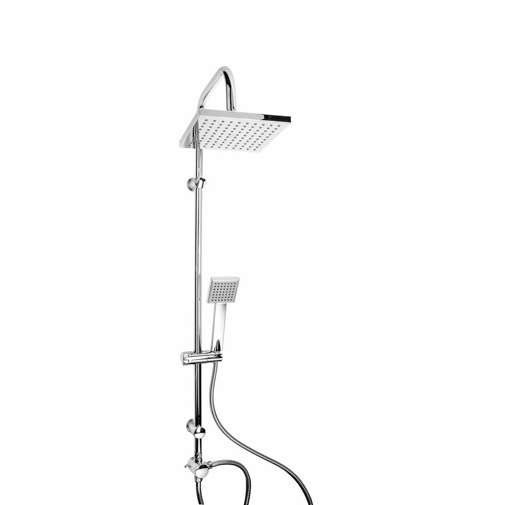 Colonna Doccia in Acciaio Shuttle con Soffione 20 cm e Doccetta Metaform