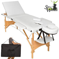 Lettino Massaggi Portatile in Legno 3 Zone Fisioterapia Estetista SPA Bianco